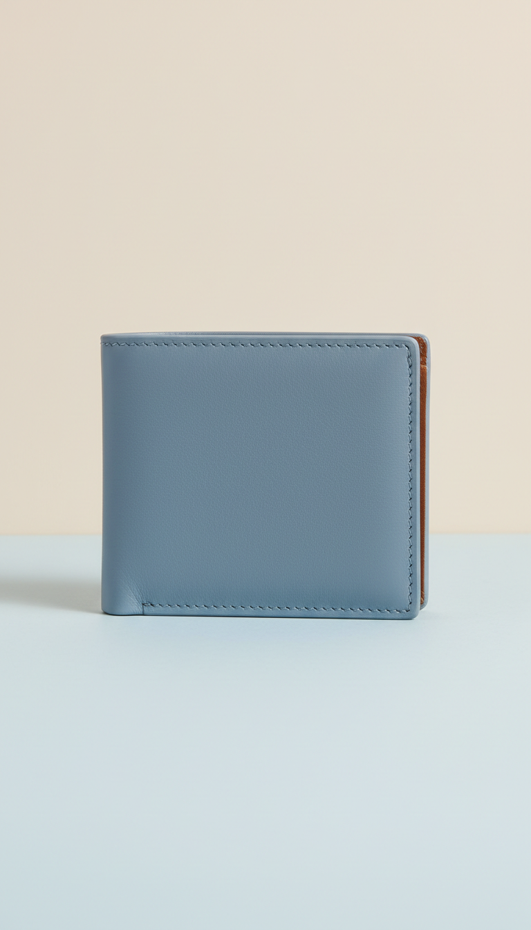 Powder Blue Genuine Leather Wallet