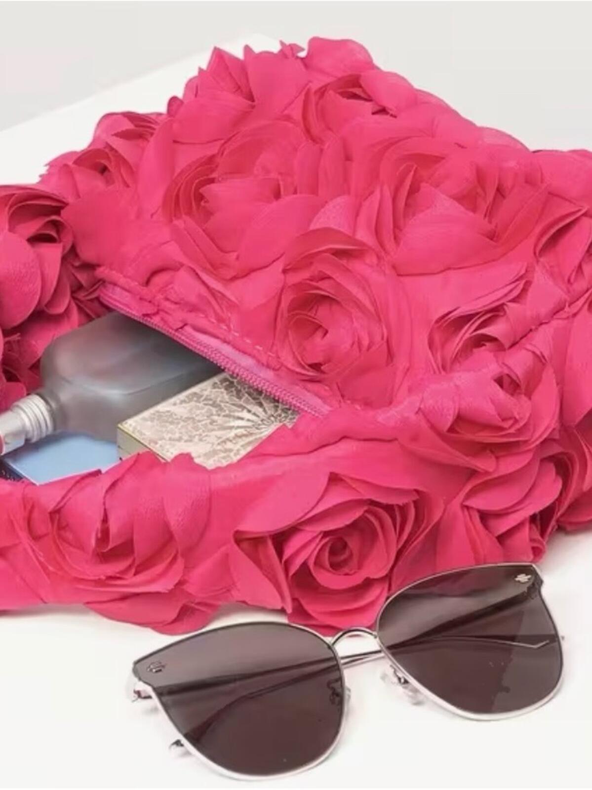 Apricot Rose Clutch 3D Floral | Wedding Prom Formal Evening Purse Boutique