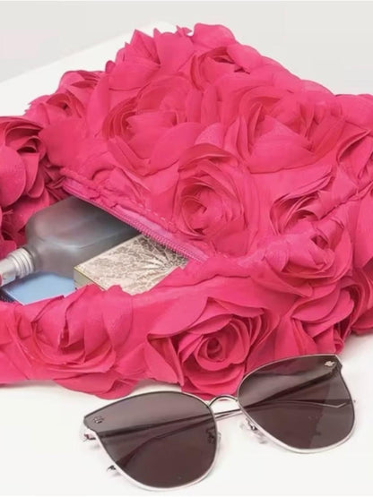 Apricot Rose Clutch 3D Floral | Wedding Prom Formal Evening Purse Boutique