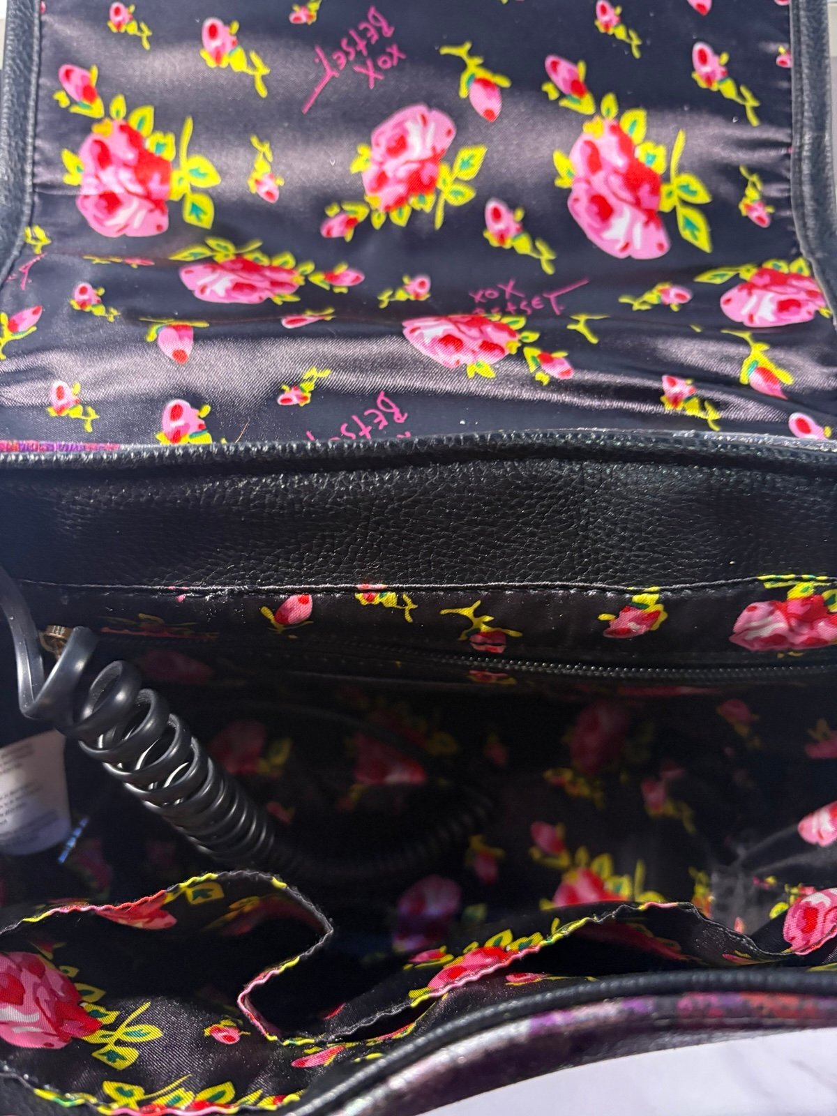Betsey Johnson Floral Rotary Telephone Crossbody Purse Corded Novelty Bag