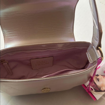Paris Hilton Iridescent White Shoulder Bag with Heart Detail - New with Tags
