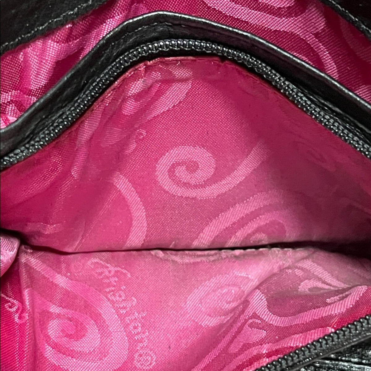 Brighton Black Leather Women's Crossbody Wallet with Colorful Accents