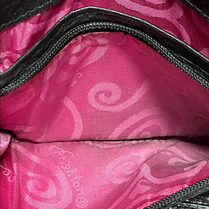 Brighton Black Leather Women's Crossbody Wallet with Colorful Accents