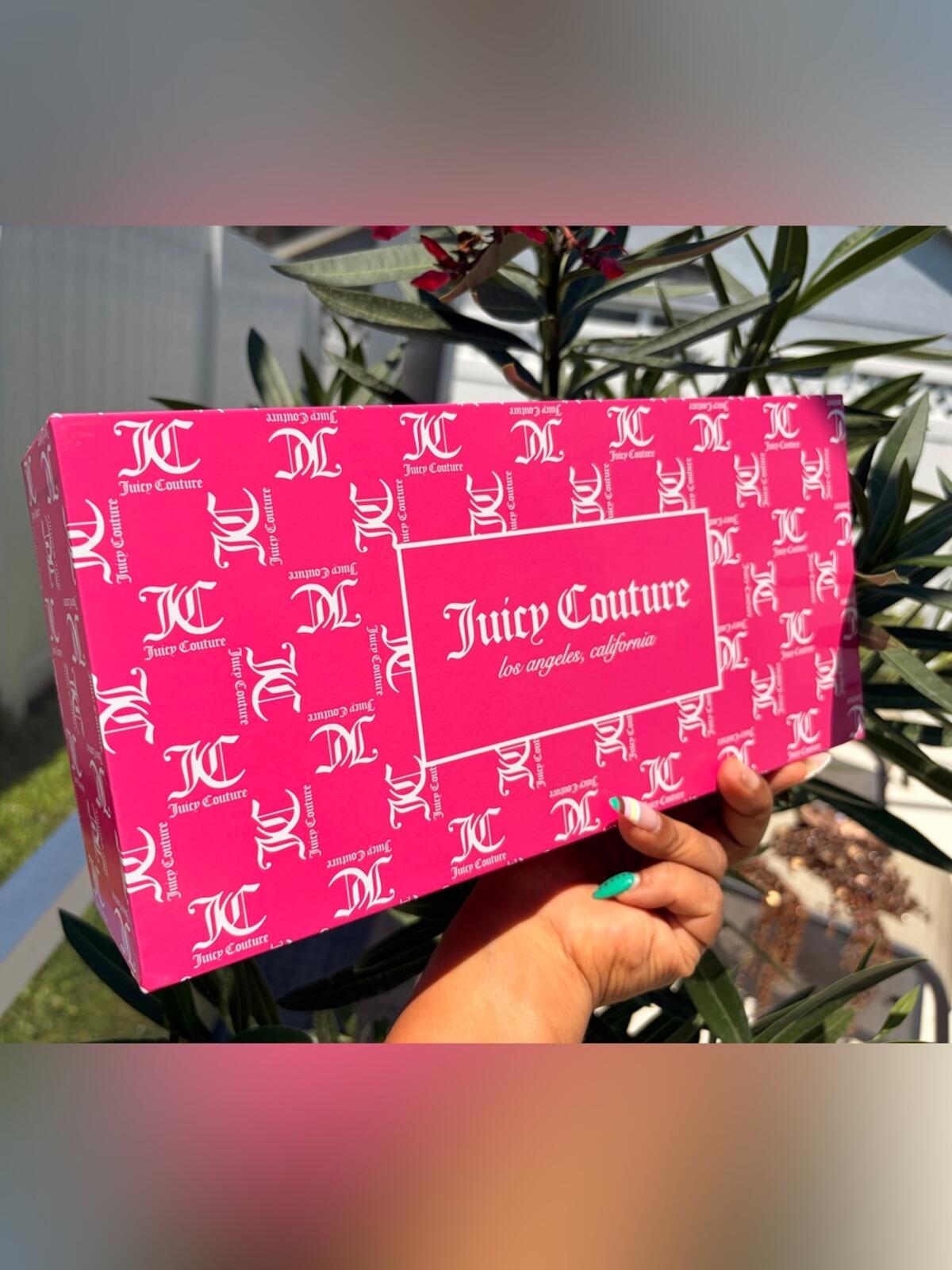 Juicy Couture Strawberry Monogram Wristlet Gift Set with Heart Charm