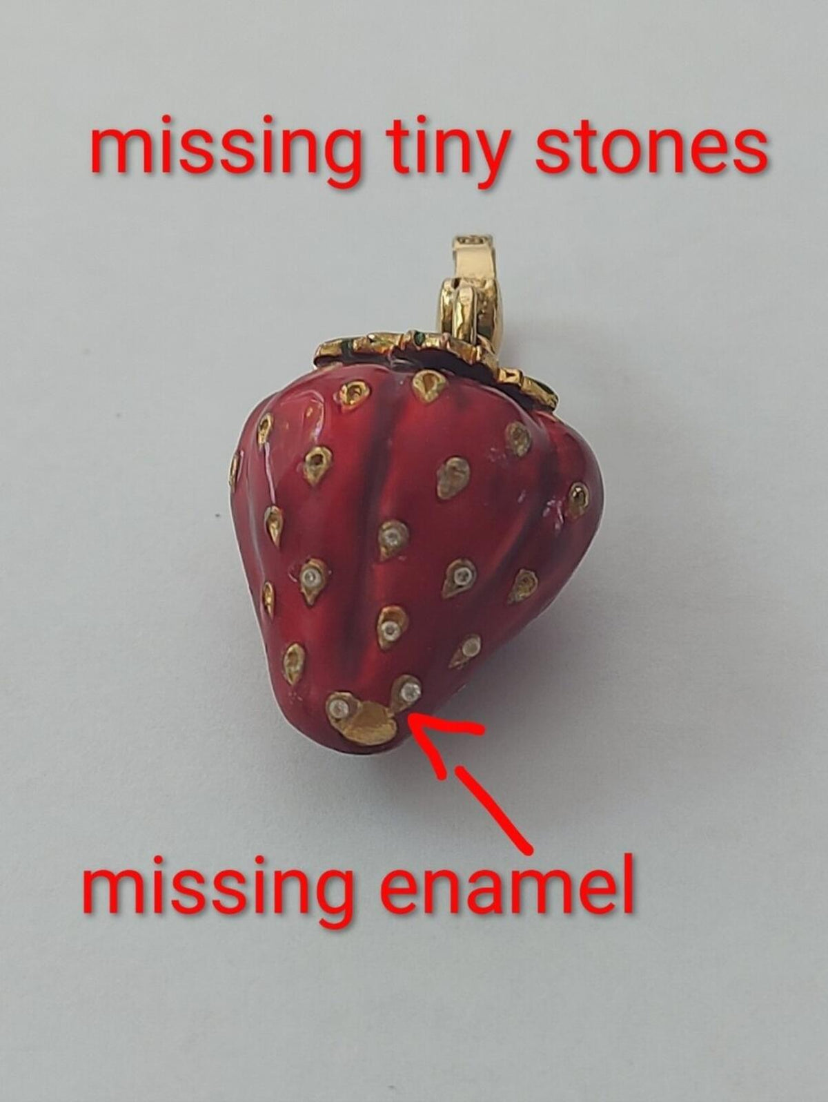 Vintage Juicy Couture Strawberry Charm 1 inch