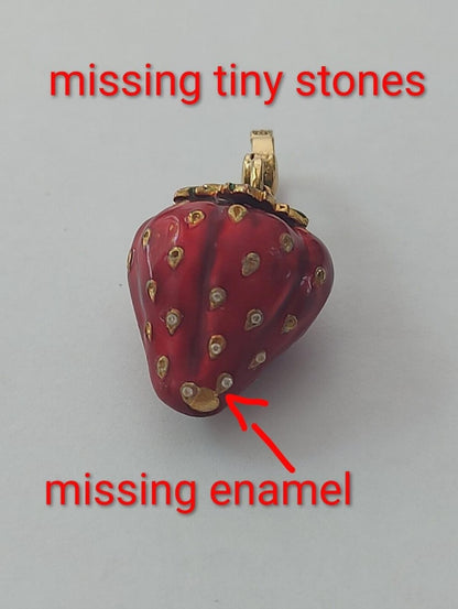 Vintage Juicy Couture Strawberry Charm 1 inch