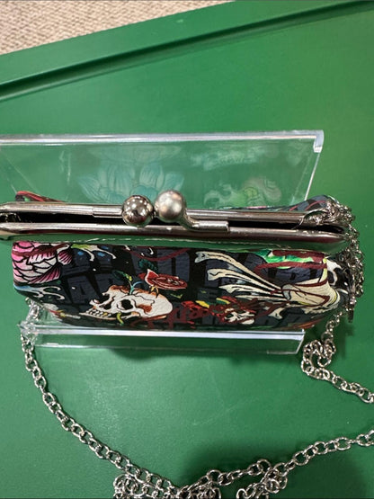 Ed Hardy Women's Mini Crossbody Coin Pouch with Tattoo-Inspired Design