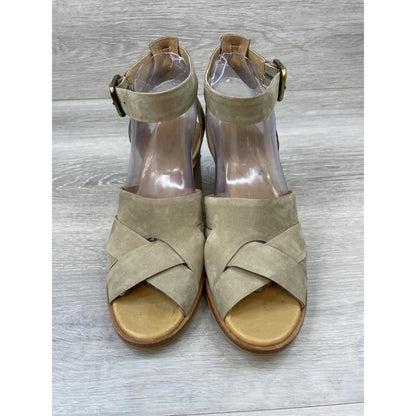 UGG Women's Tan Suede Block Heel Sandals - Boho Summer Style Size 8.5