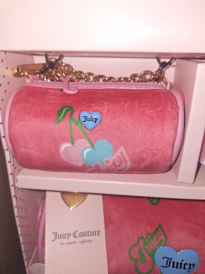 EXCLUSIVE Juicy Couture  Cherry Gift Set NWT Crossbody Bag Pink Velvet
