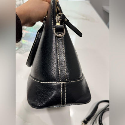Kate Spade Wellesley Rachelle Pebbled Leather Satchel Bag Black Pink Lining