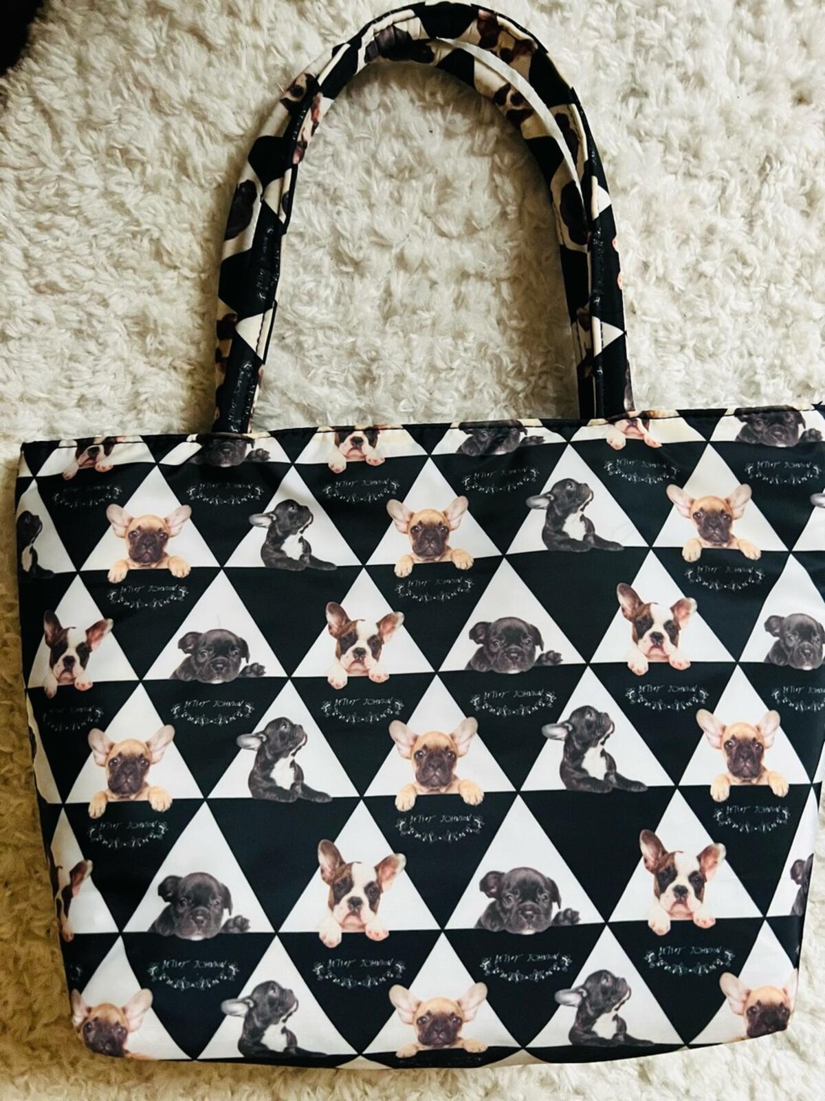 Betsey Johnson Insulated French Bulldog Print Tote with Matching Wallet