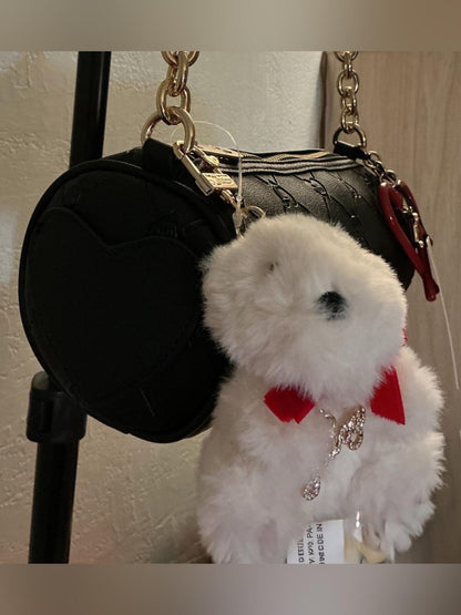 Juicy Couture Holiday In Roll Bag w/Teddy Bear Plush Charm - Liquorice
