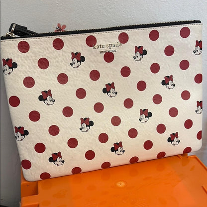 Kate Spade Disney Minnie Mouse Love My Dots Wristlet Pouch Clutch NWOT