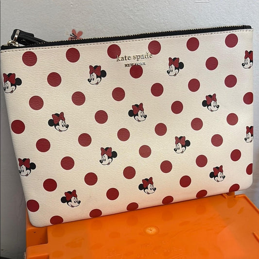 Kate Spade Disney Minnie Mouse Love My Dots Wristlet Pouch Clutch NWOT