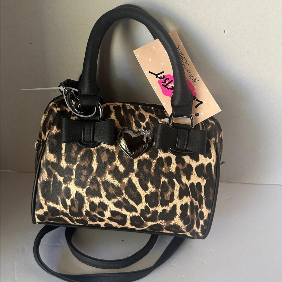 NWTRare Luv Betsey Johnson Leopard Print Mini Barrel Bag
