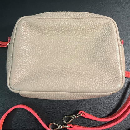 Kate Spade Fairmount Square Monday Taupe Coral Crossbody Bag Purse