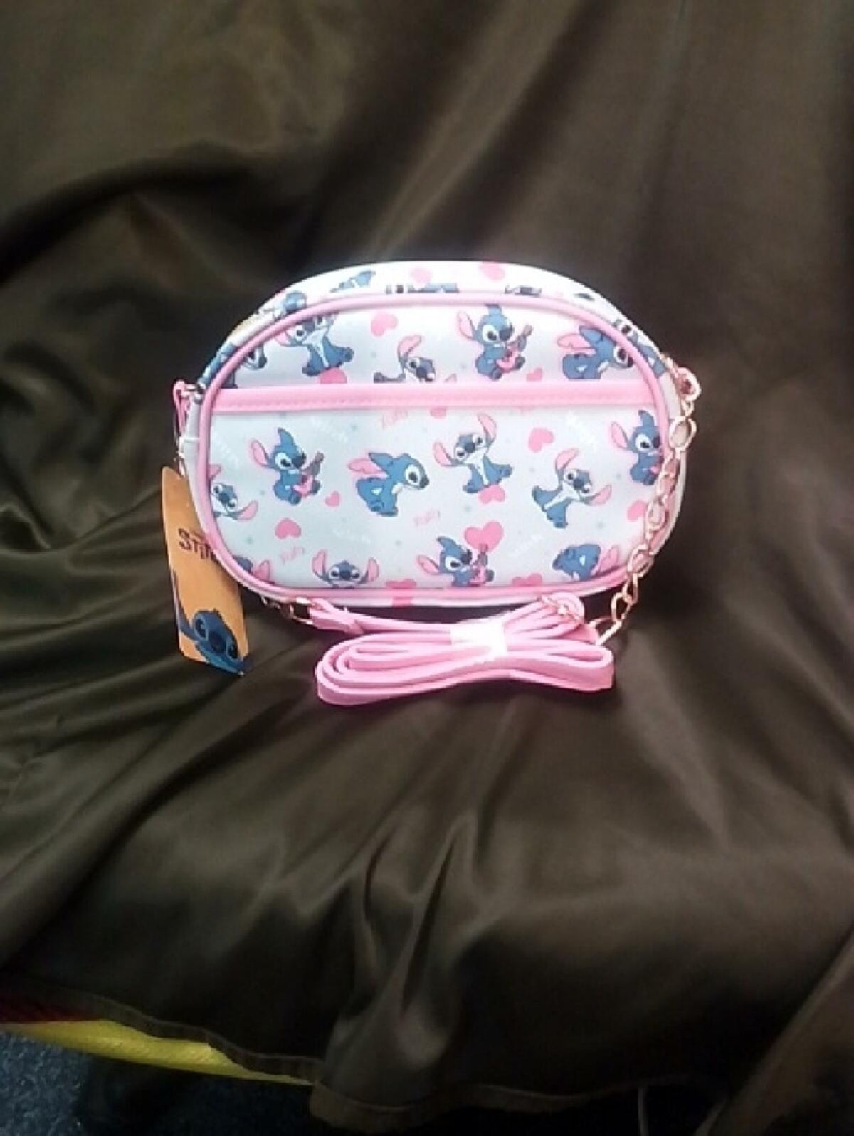 Disney Stitch Pink Hearts Crossbody Bag Kawaii NWT