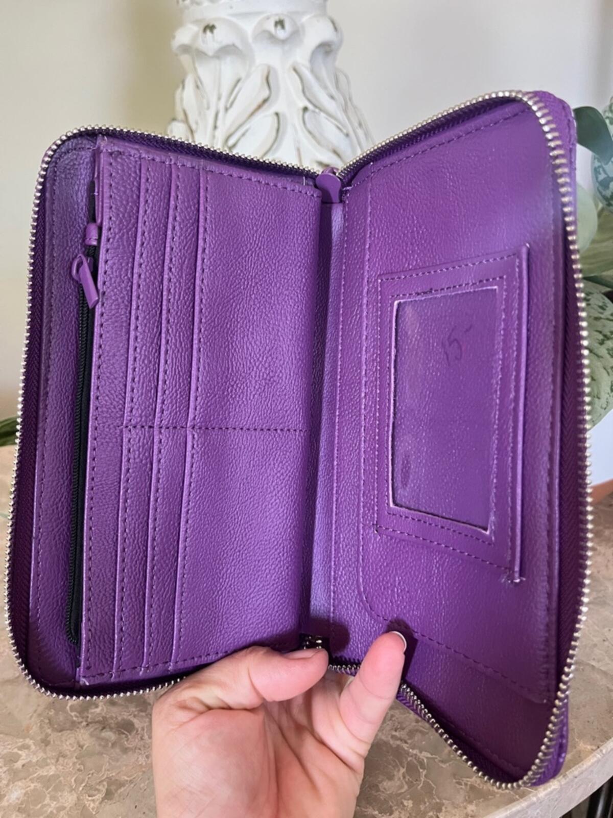 Betsey Johnson Vibrant Purple Quilted Heart Wristlet