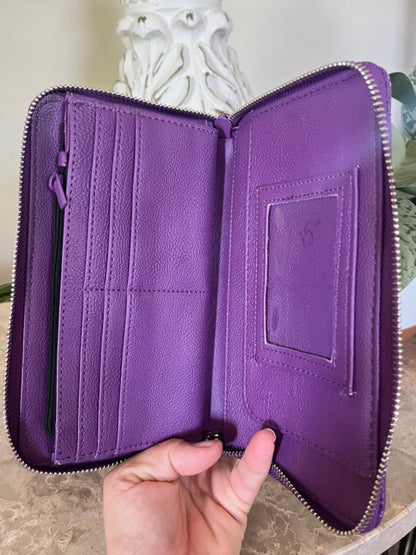Betsey Johnson Vibrant Purple Quilted Heart Wristlet
