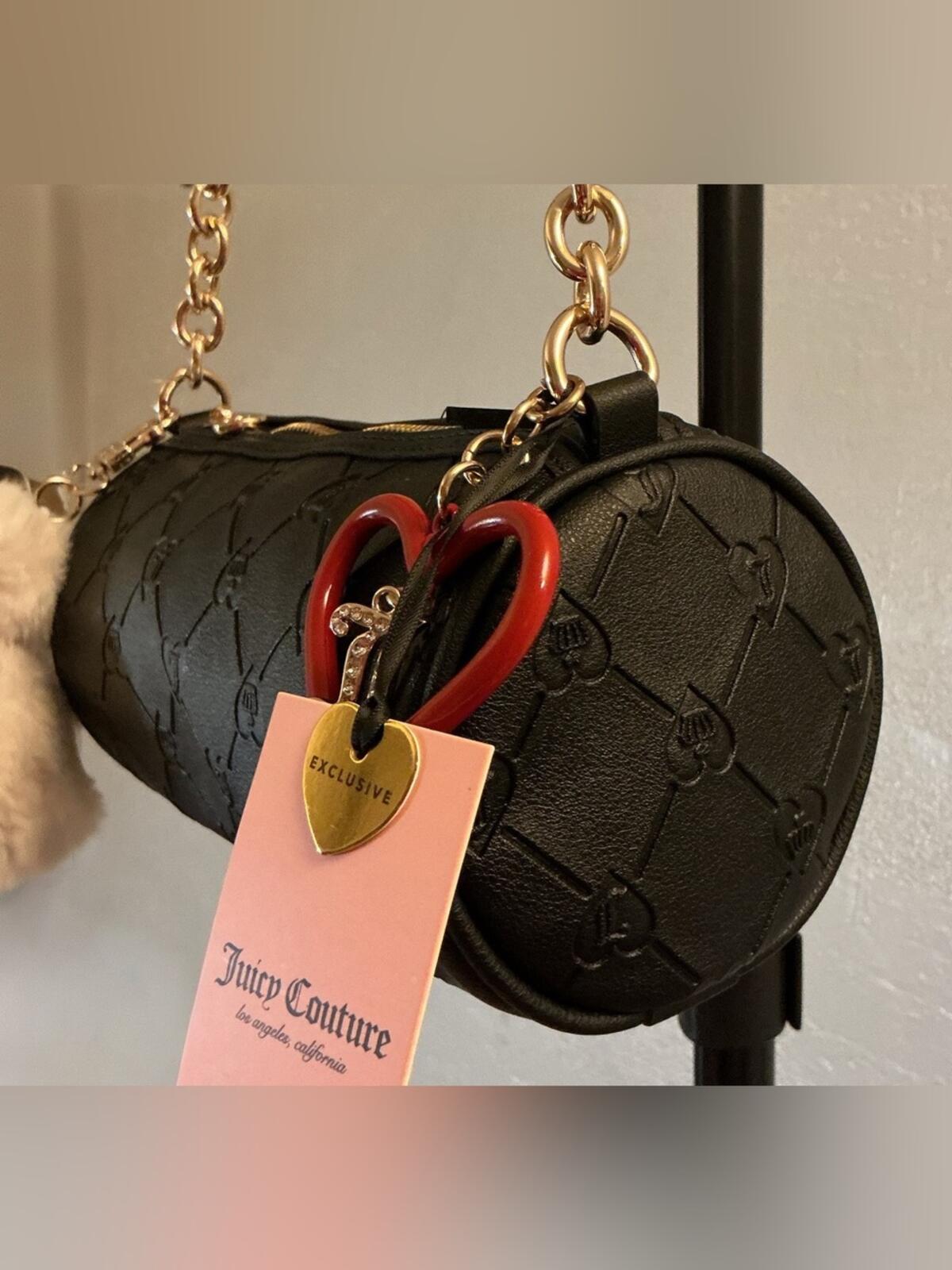 Juicy Couture Holiday In Roll Bag w/Teddy Bear Plush Charm - Liquorice