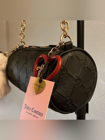 Juicy Couture Holiday In Roll Bag w/Teddy Bear Plush Charm - Liquorice