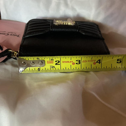 Juicy Couture Black Zip Around Wallet with Gold Bow Accent - New with Tags