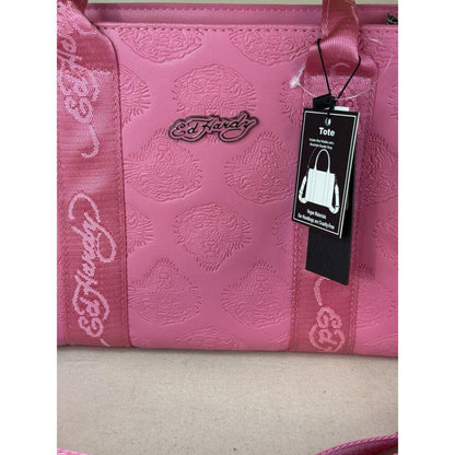 NWT Ed Hardy Pink Tiger Bag Embossed Tote Crossbody Satchel Purse Glam