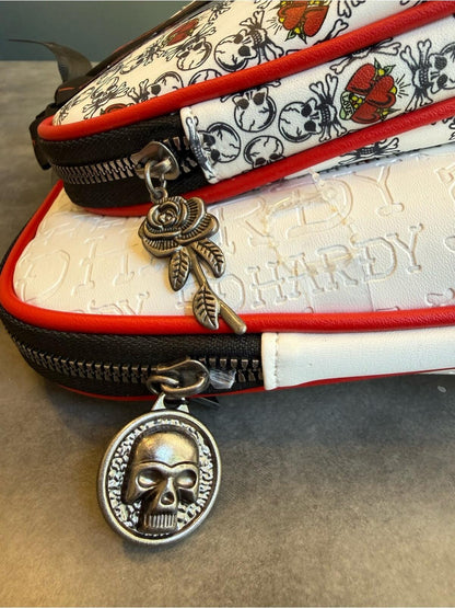 Ed Hardy "Love Kills Slowly" White Tattoo Graphic 2-Piece Bag Set