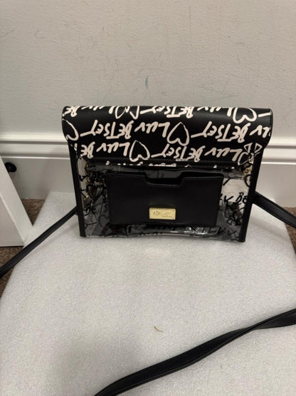 Betsey Johnson Black and White Luv Betsey Heart Crossbody Bag