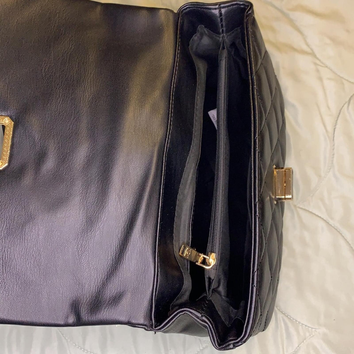 Badgley Mischka Black Crossbody Bag with Diamond Quilted & Studded Design