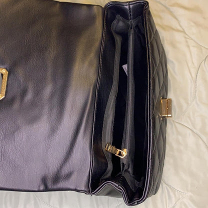 Badgley Mischka Black Crossbody Bag with Diamond Quilted & Studded Design