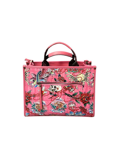 🔥 NWT ED HARDY "LOVE KILLS SLOWLY" COUTURE DENIM TOTE BAG 🔥