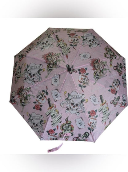 Ed Hardy Death Before Dishonor Compact Umbrella NWT