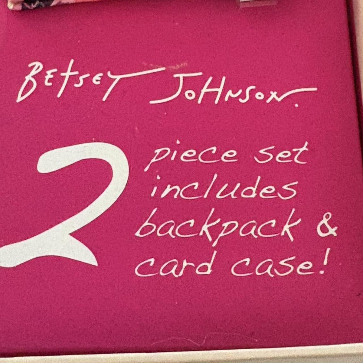 Betsey Johnson Puppy Dog Mini Backpack & Floral Card Case 2pc Gift Box Set NIB