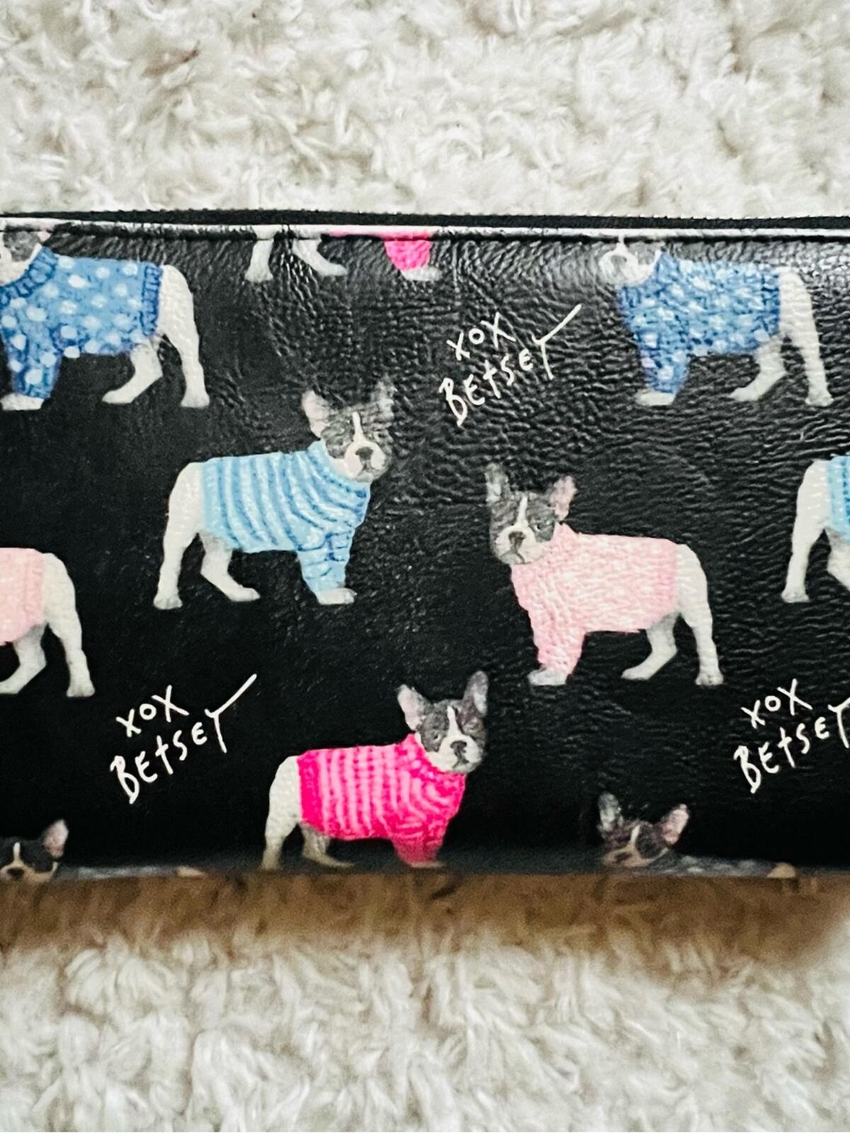 Betsey Johnson Insulated French Bulldog Print Tote with Matching Wallet