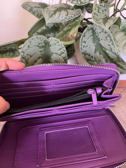 Betsey Johnson Vibrant Purple Quilted Heart Wristlet