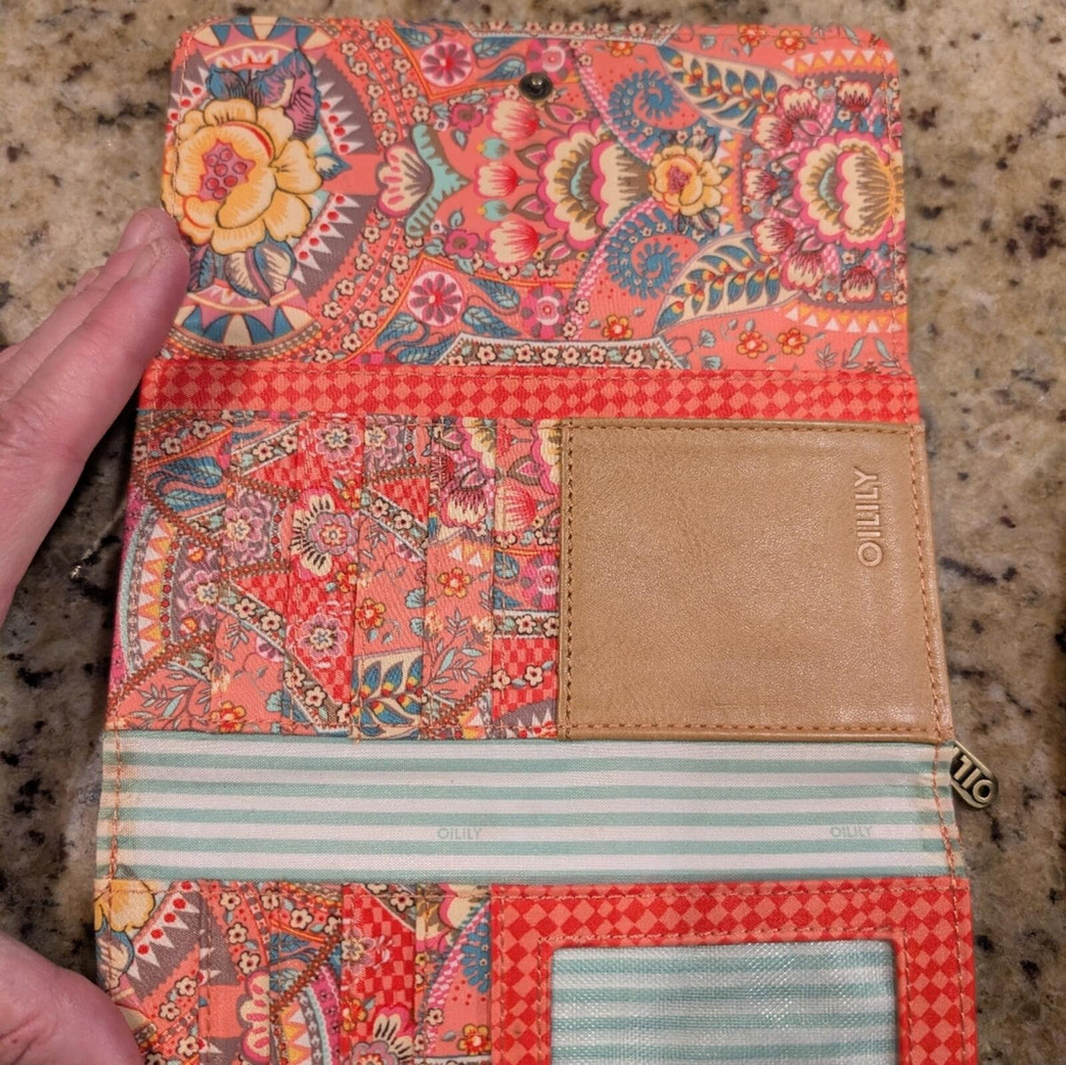Oilily Coral Floral Printed Designer Wallet Y2K Style