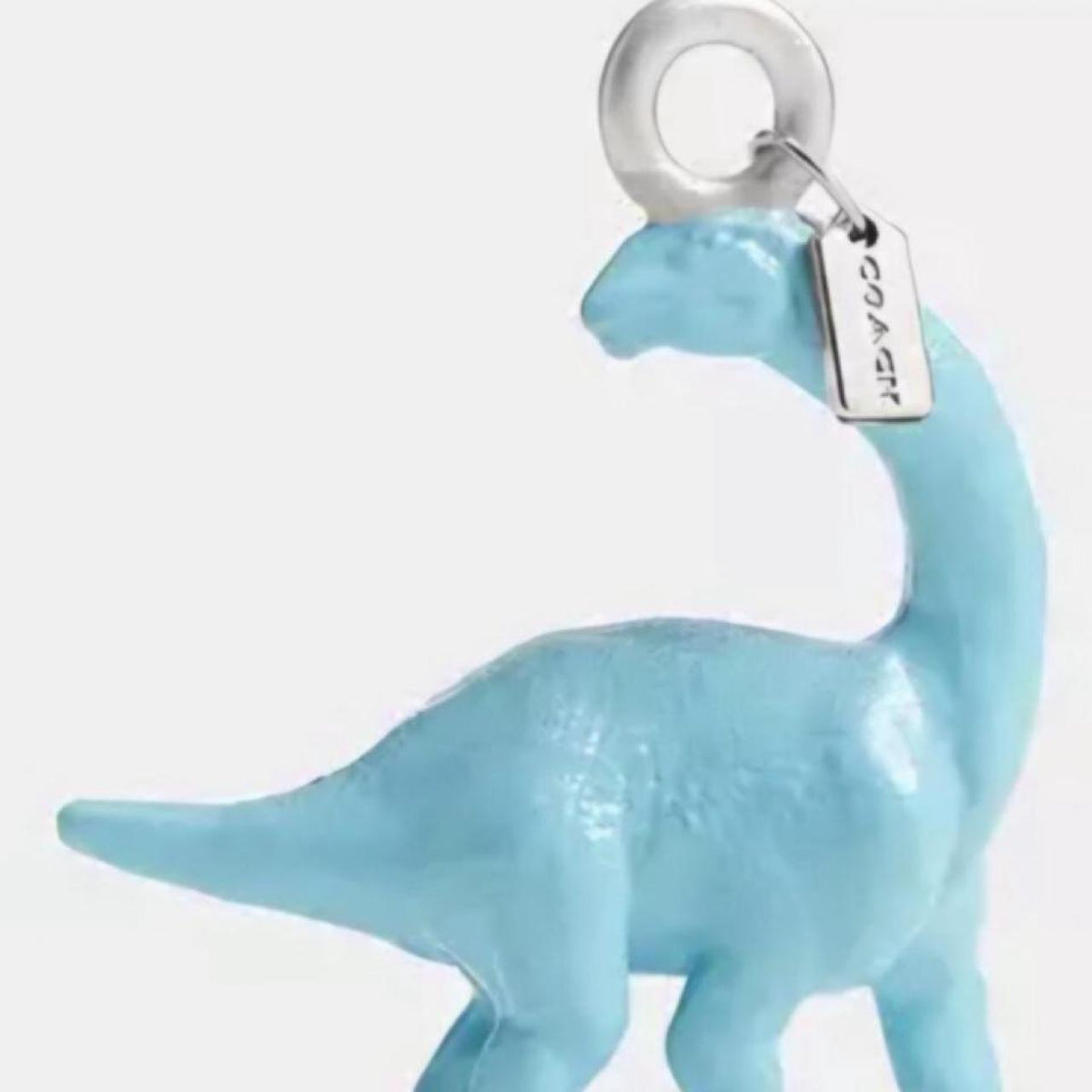 COACH Brachiosaurus Blue Dinosaur Enamel Bag Charm Keychain NWT discontinued