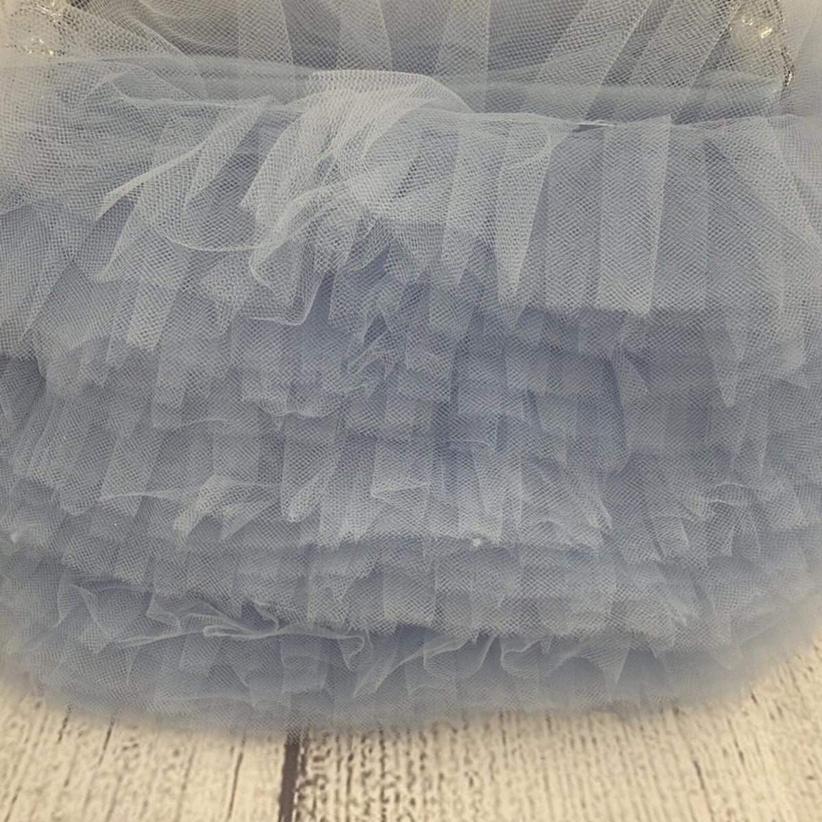 Badgley Mischka Jewel Purse Blue Tulle Ruffle Evening Bag Prom Wedding Girly