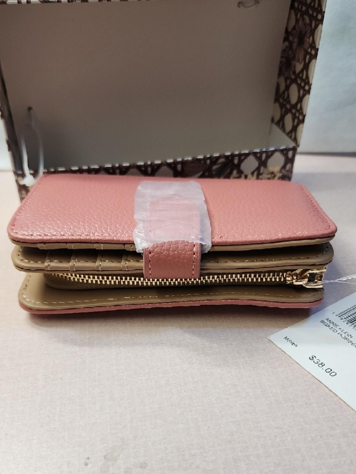 Anne Klein Rose Pink Horsebit Wallet Gold Hardware Quiet Luxury NWT