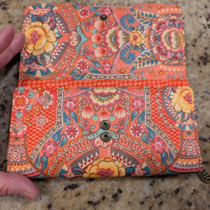 Oilily Coral Floral Printed Designer Wallet Y2K Style