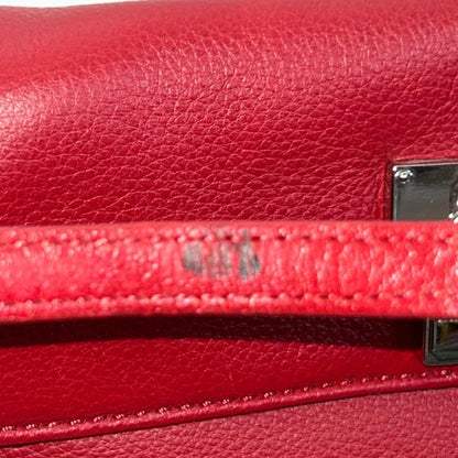 Calvin Klein Red Textured Crossbody Bag with Chain Strap