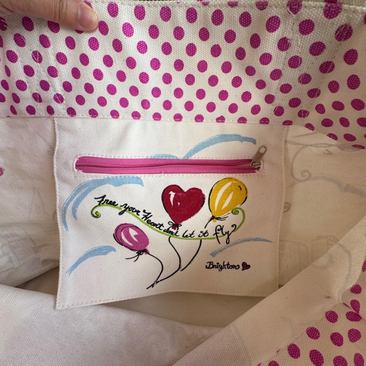 Brighton Women's Canvas Tote Bag with Balloon Print