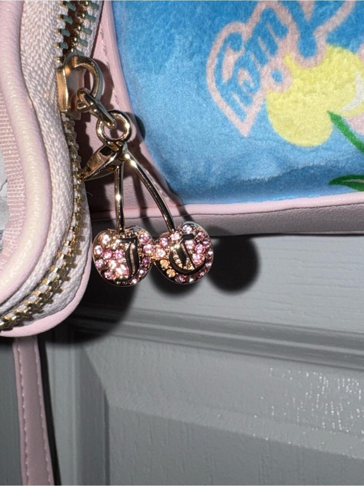 Juicy Couture Blue & Pink Mini Barrel Crossbody Bag with Coin Purse