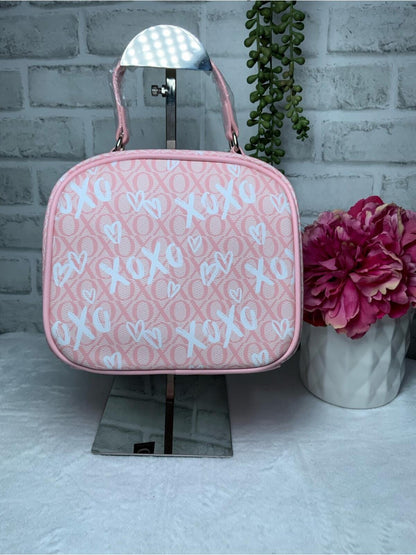 XOXO Pink and White XOXO Print Top Handle Handbag