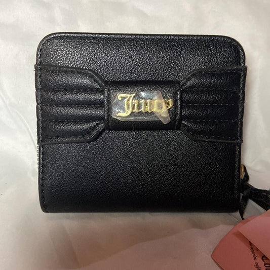 Juicy Couture Black Zip Around Wallet with Gold Bow Accent - New with Tags