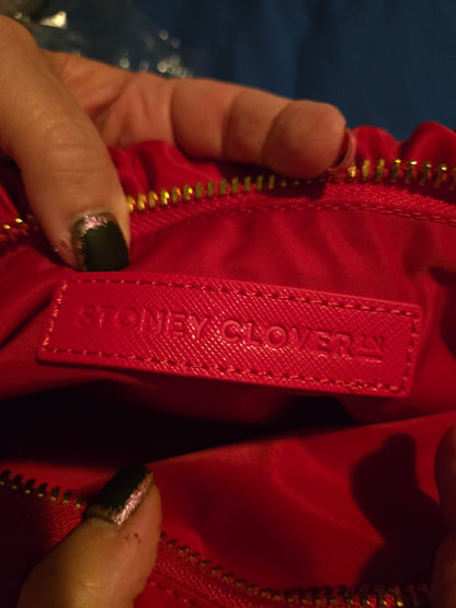 Stoney Clover Lane Red Nylon Ruched Handle Shoulder Bag
