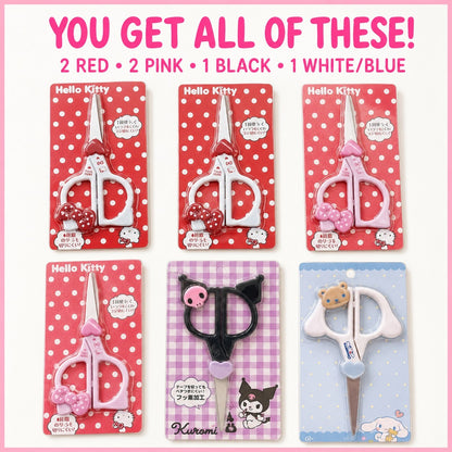 Sanrio Hello Kitty & Friends Cute Character Scissors Set - 6 Pieces