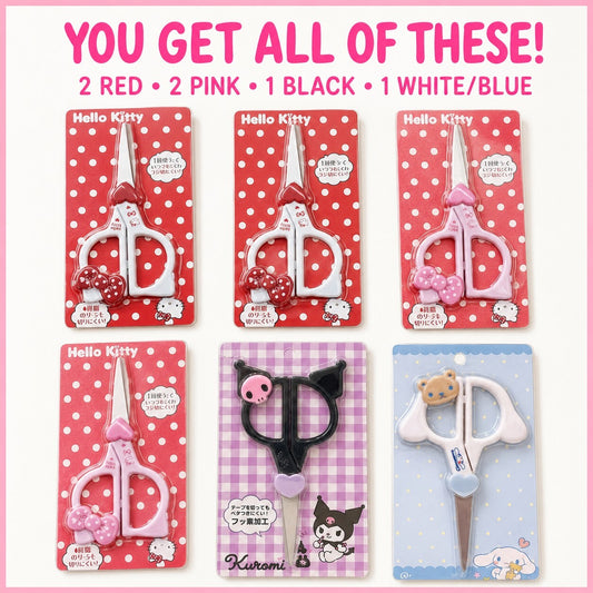 Sanrio Hello Kitty & Friends Cute Character Scissors Set - 6 Pieces