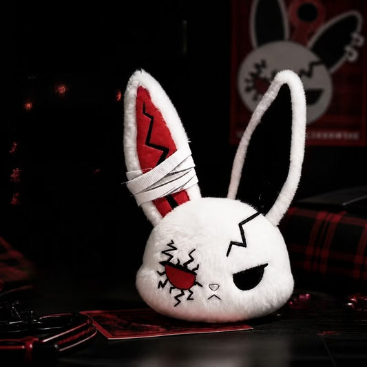 The Unbranded Brand White Angry Bunny Fur Charm with Red Eye - New Without Tags